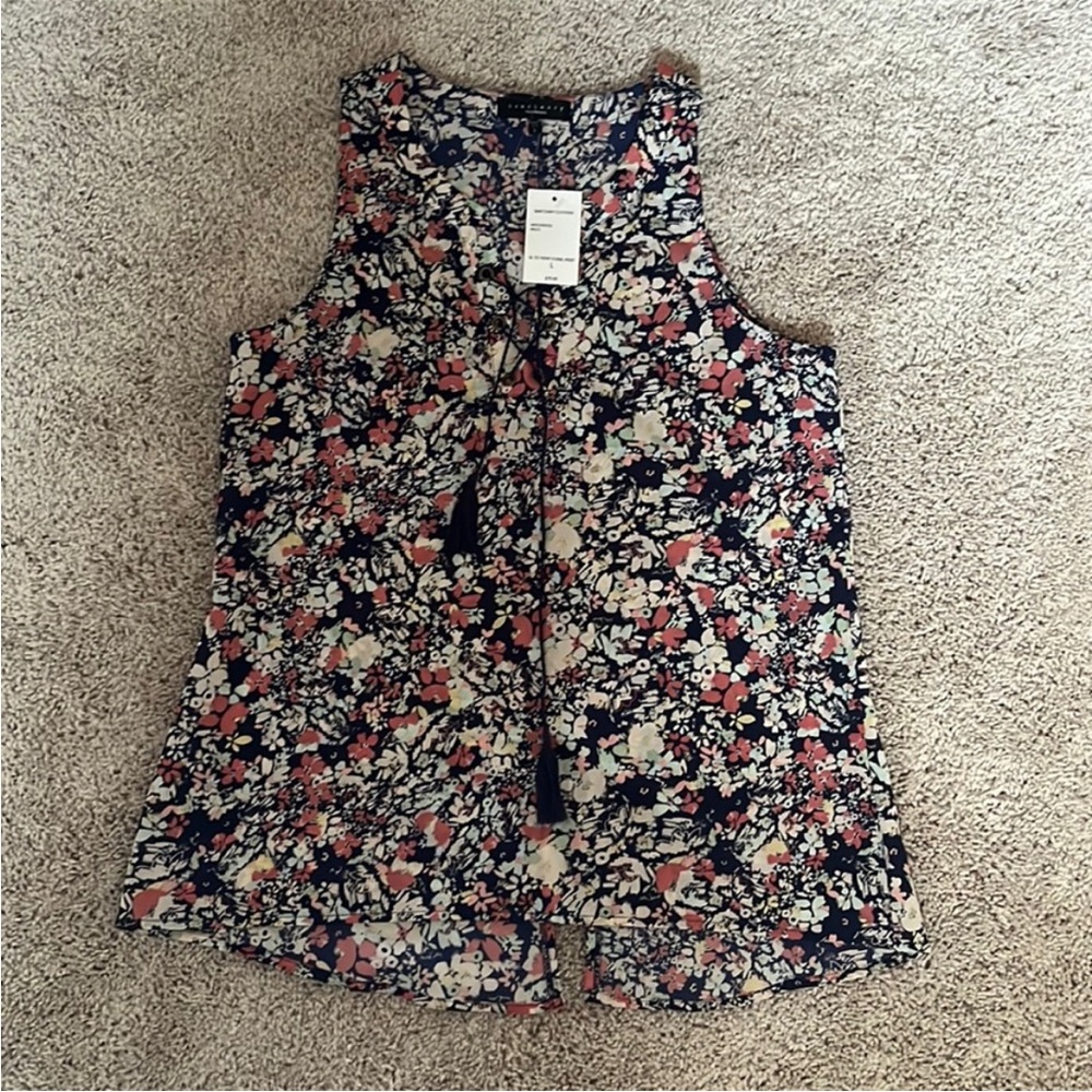 Sanctuary BNWT high low floral tank top size large